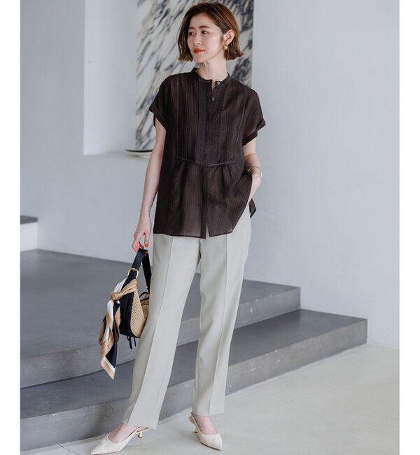23区「【Oggi・CLASSY.掲載】ストレッチジョーゼット テーパード パンツ」|その他|