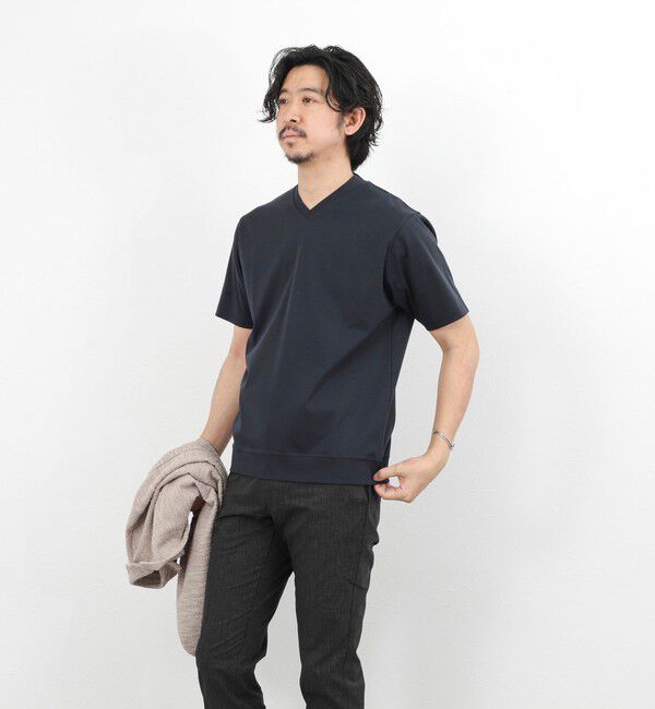NOLLEY'S goodman「《ビジカジ対応》シルケットスムース VネックドレスTシャツ 26SS」|Tシャツ・カットソー|