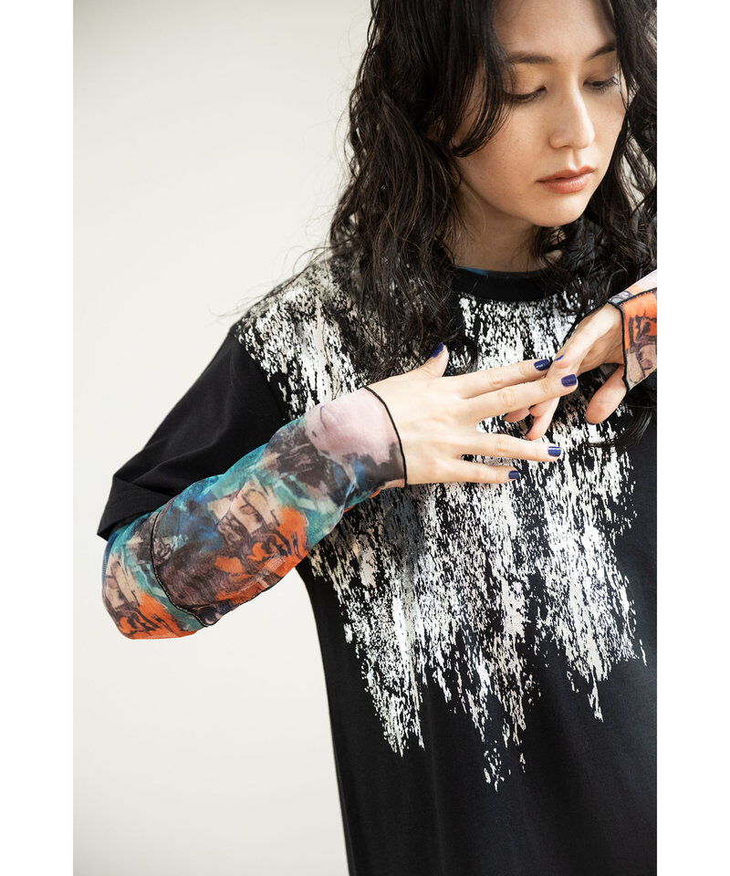  「メロー切替長袖Tシャツ」|Tシャツ・カットソー|