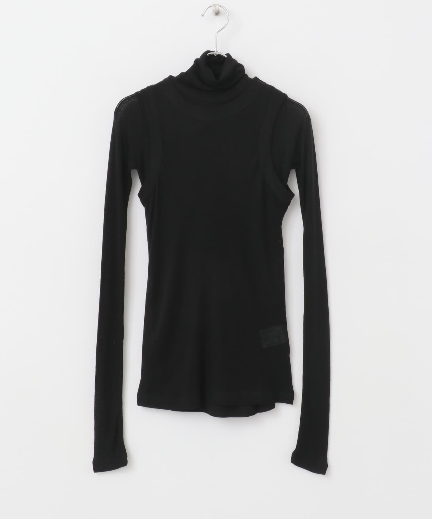 URBAN RESEARCH ROSSO「le　WOOL LAYERD TURTLE-NECK TOP」|Tシャツ・カットソー|ブラック