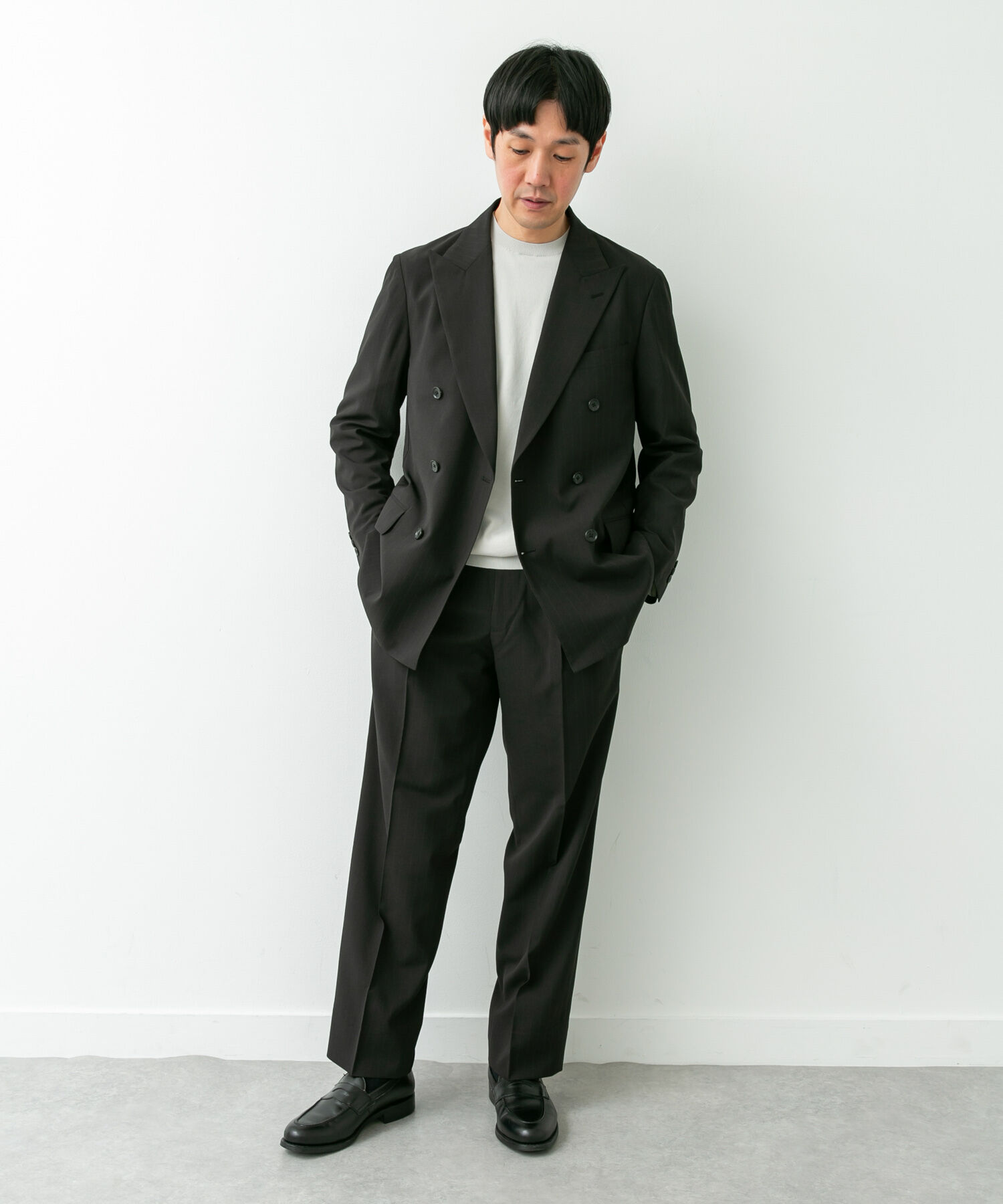 URBAN RESEARCH DOORS「LIFE STYLE TAILOR　TRABESTストライプ2タックパンツ」|スラックス|
