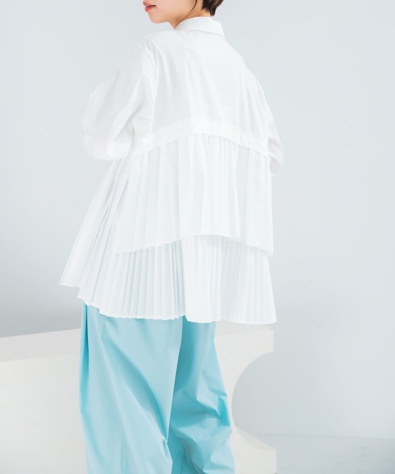 URBAN RESEARCH ROSSO「ELENDEEK　PLEATS LAYERED SHIRTS」|シャツ・ブラウス|