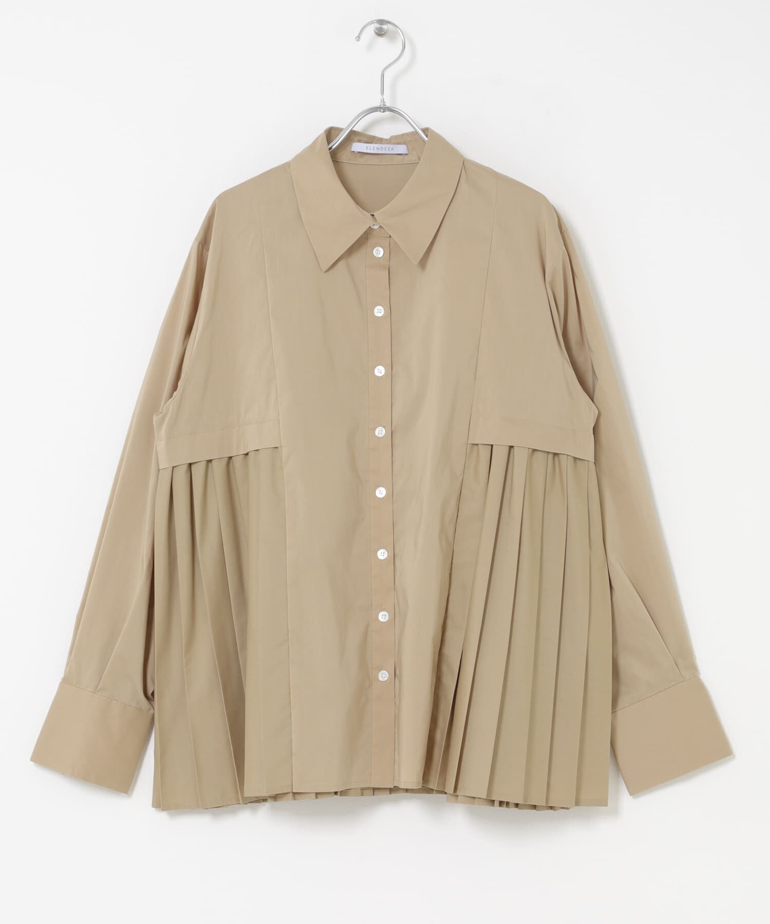 URBAN RESEARCH ROSSO「ELENDEEK　PLEATS LAYERED SHIRTS」|シャツ・ブラウス|ベージュ