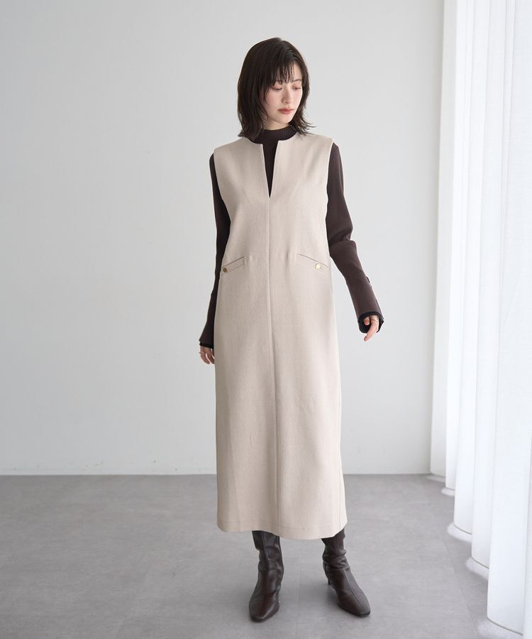 YECCA VECCA「キーネックジャンスカ」|ジャンパースカート|