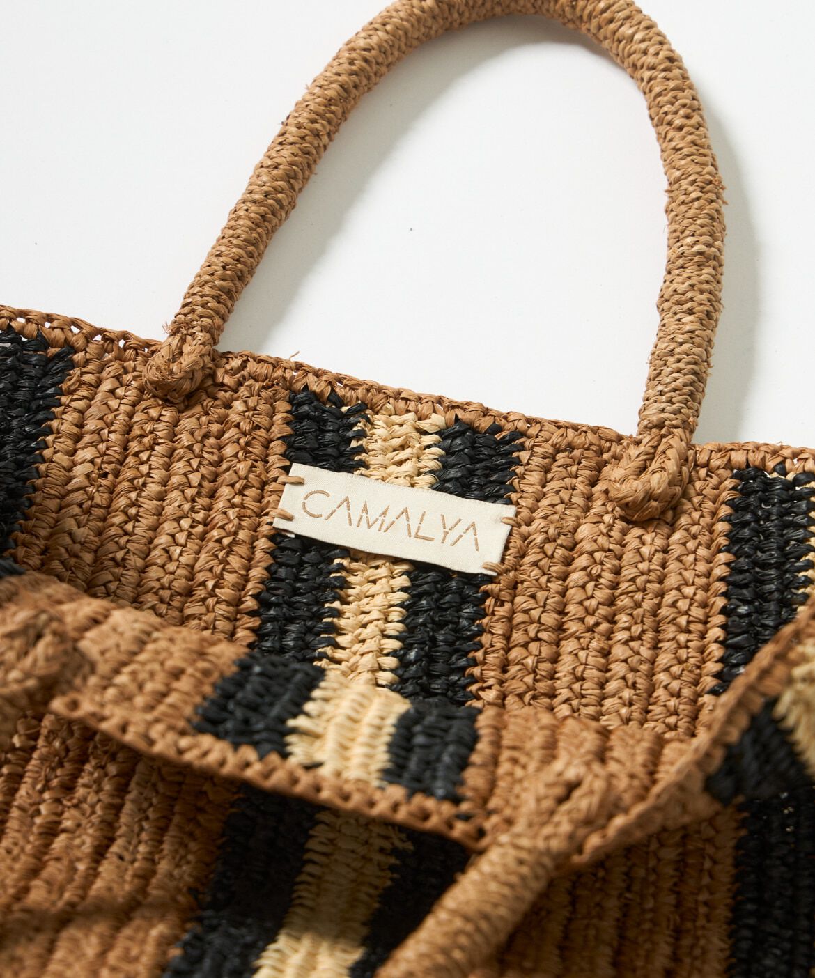 INED「《FAVORITE》ラフィアストライプバッグ AIRO《Camalya》」|かごバッグ|