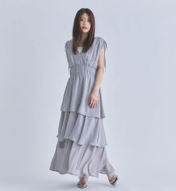 archives「フリルティアードカシュクールノースリワンピース」|ワンピース|GRAY