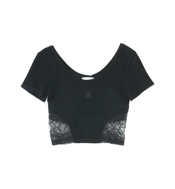 GYDA「OVERLAP Gサイドレースショートトップス」|Tシャツ・カットソー|