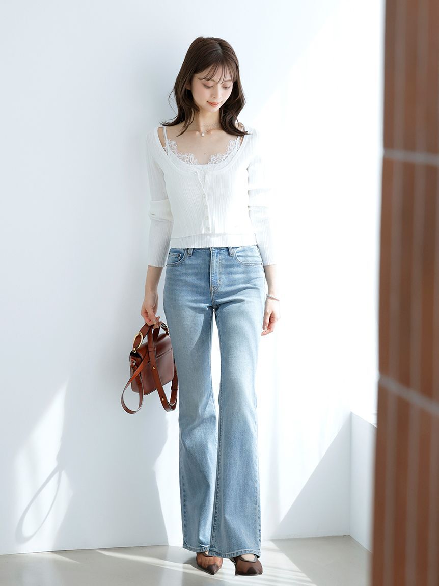 SNIDEL「【STYLE UP PANTS】フレアパンツ」|デニム|