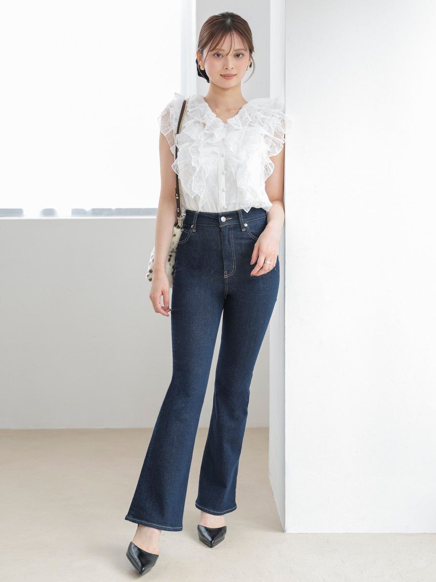 SNIDEL「【STYLE UP PANTS】フレアパンツ」|デニム|
