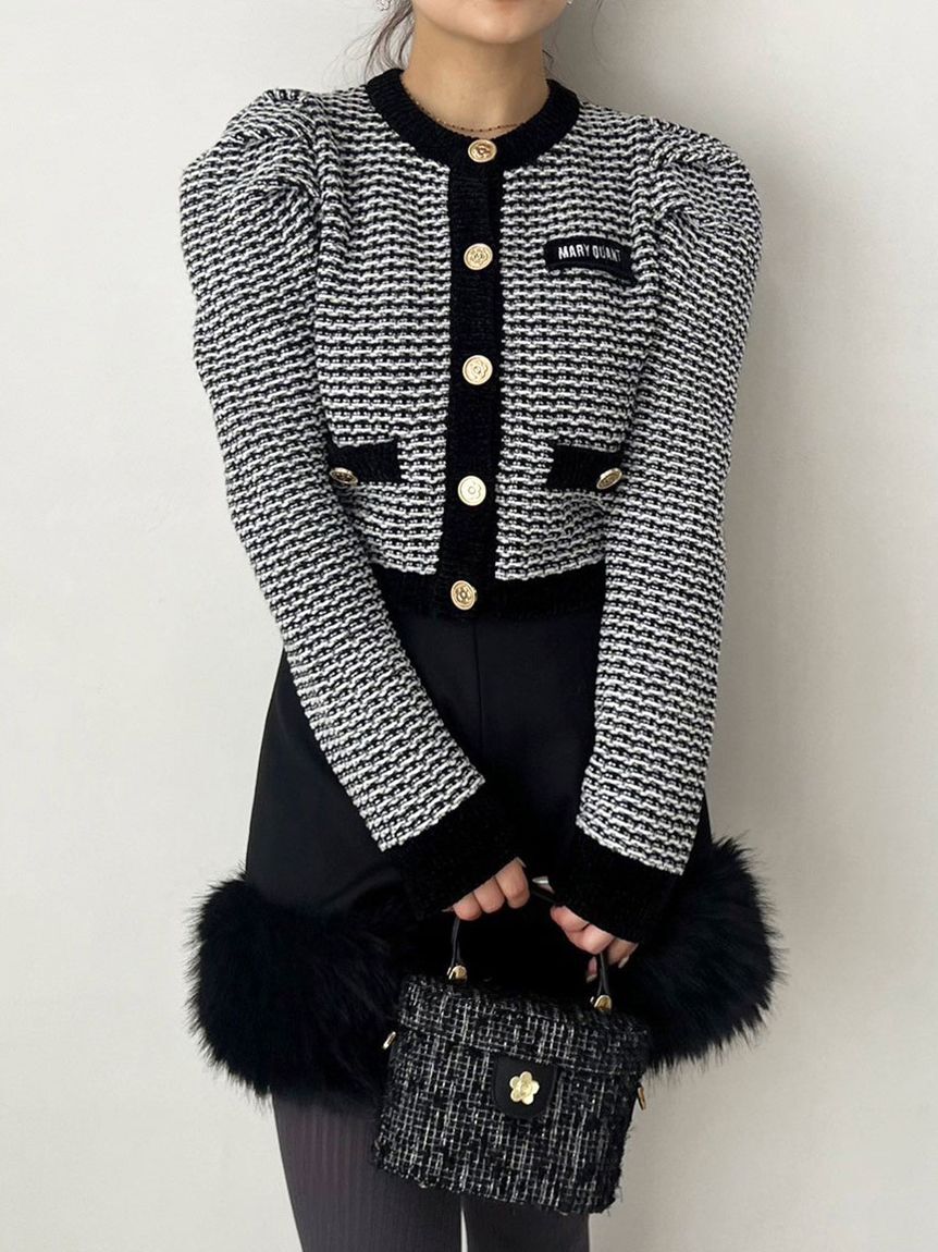 LILY BROWN「【WEB・一部店舗限定カラー】【LILY BROWN&times;MARY QUANT】ツイードニットカーディガン」|カーディガン|