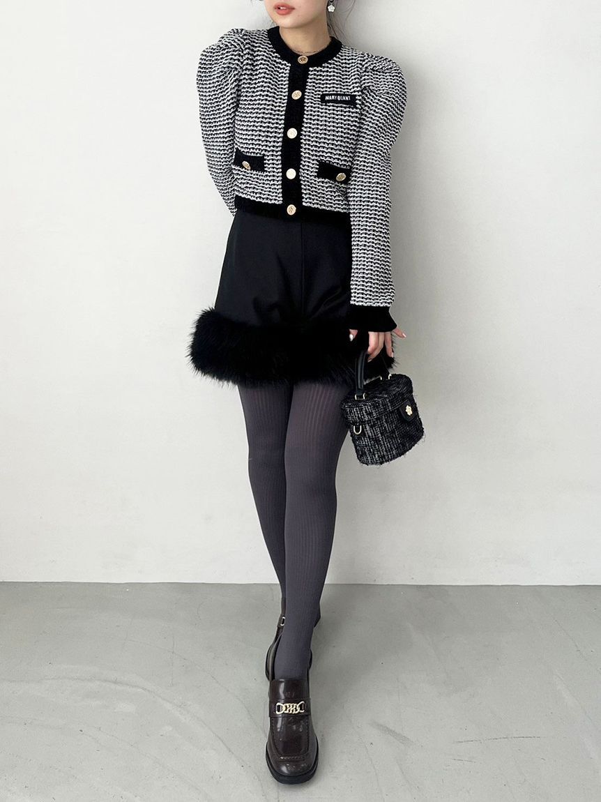 LILY BROWN「【WEB・一部店舗限定カラー】【LILY BROWN&times;MARY QUANT】ツイードニットカーディガン」|カーディガン|