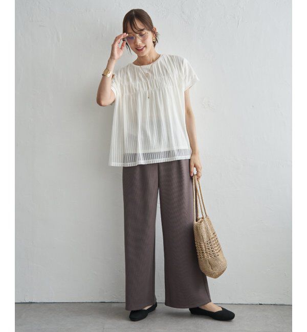 ikka「GOKU楽リブダンボールワイドパンツ」|その他|