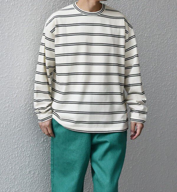 SHIPS any「【SHIPS any別注】sports wear: レトロ カラー ボーダー Tシャツ (ロンT)◇」|Tシャツ・カットソー|
