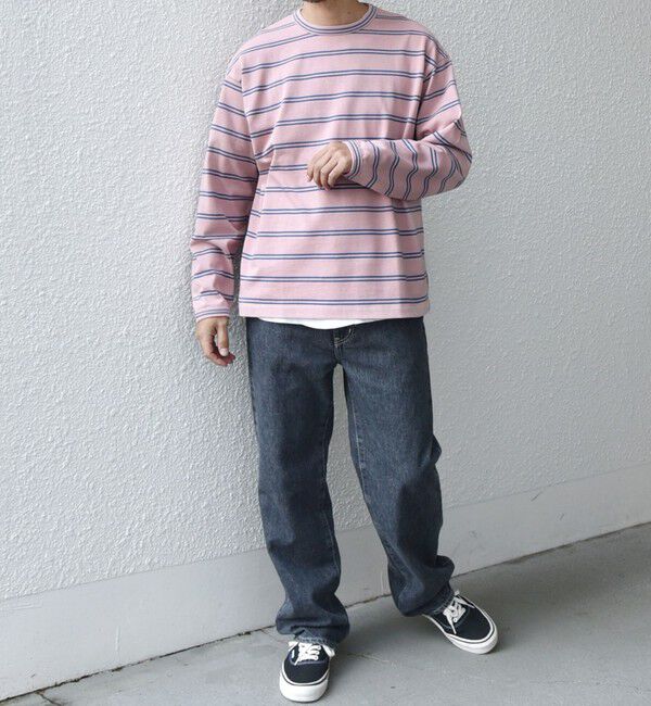 SHIPS any「【SHIPS any別注】sports wear: レトロ カラー ボーダー Tシャツ (ロンT)◇」|Tシャツ・カットソー|