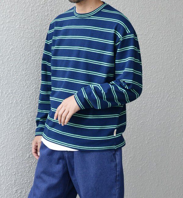 SHIPS any「【SHIPS any別注】sports wear: レトロ カラー ボーダー Tシャツ (ロンT)◇」|Tシャツ・カットソー|