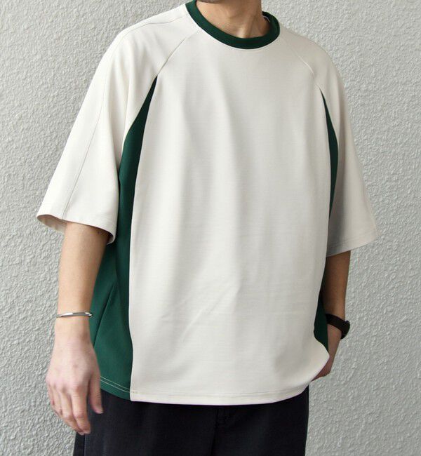 SHIPS any「SHIPS any:〈洗濯機可能〉リブ パネル スポーティー ジャージー Tシャツ◇」|Tシャツ・カットソー|