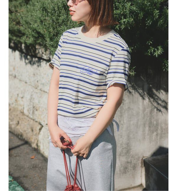 SLOBE IENA「DEUS/デウスエクスマキナ Pierre Stripe Tee」|Tシャツ・カットソー|ナチュラル