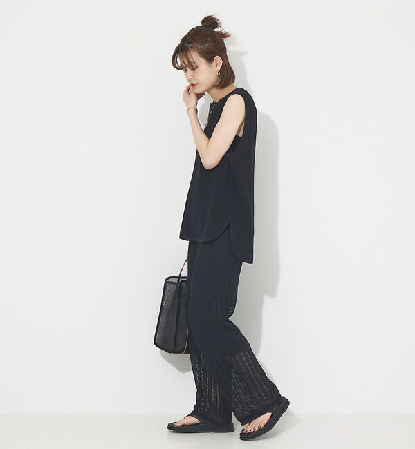 Rouge vif「【セットアップ対応】麻混レーシーニットパンツ」|その他|