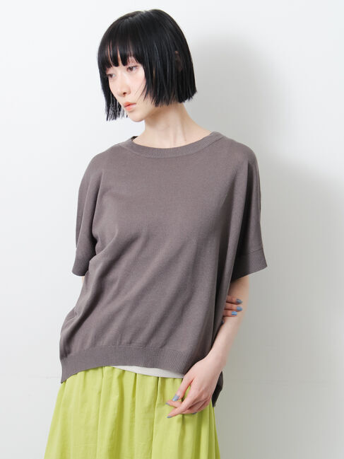 Samansa Mos2「◇【マシンウォッシャブル.接触冷感】麻タッチニットPO」|ニット・セーター|