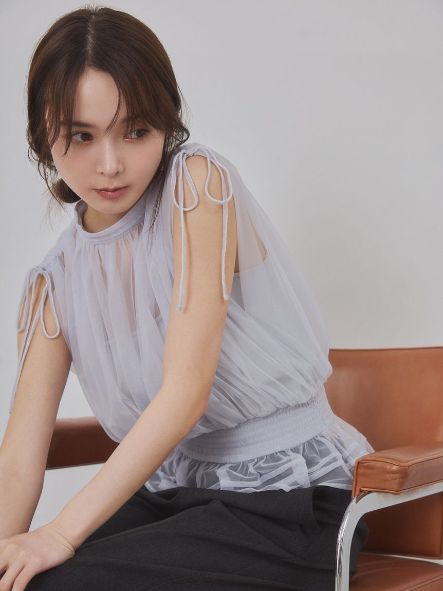 FRAY I.D「2wayチュールドッキングカットソー」|Tシャツ・カットソー|