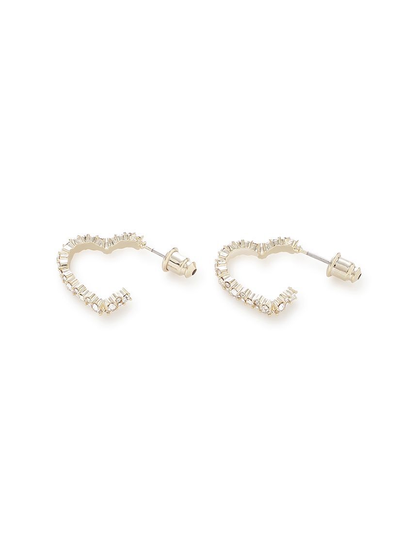 CELFORD「ハートビジューフープピアス」|ピアス|GLD