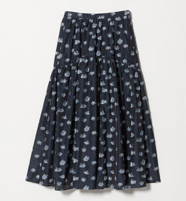 UNITED ARROWS「ブーケ カットジャガード スカート」|フレア|NAVY