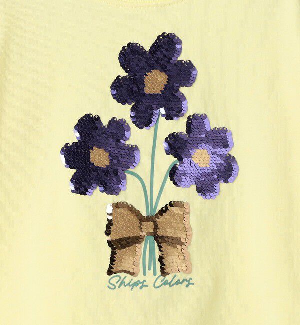 SHIPS Colors 「SHIPS Colors:100～130cm / 〈手洗い可能〉スパンコール 刺繍 ロンT」|Tシャツ・カットソー|