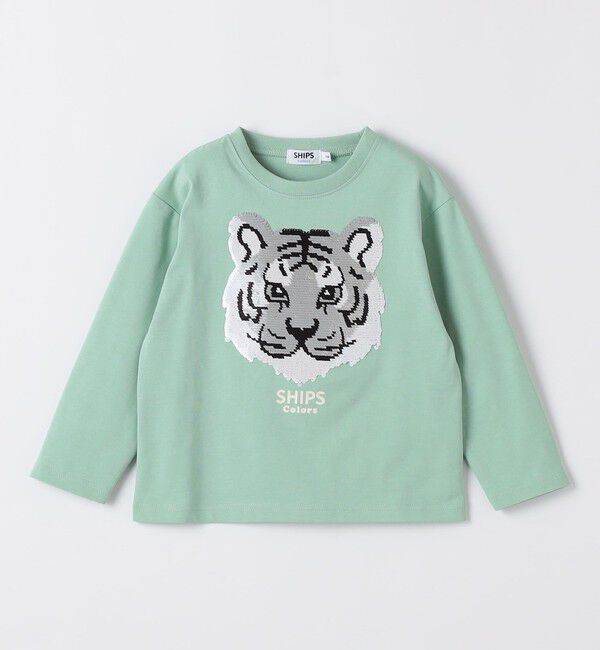 SHIPS Colors 「SHIPS Colors:100～130cm / 〈手洗い可能〉スパンコール 刺繍 ロンT」|Tシャツ・カットソー|