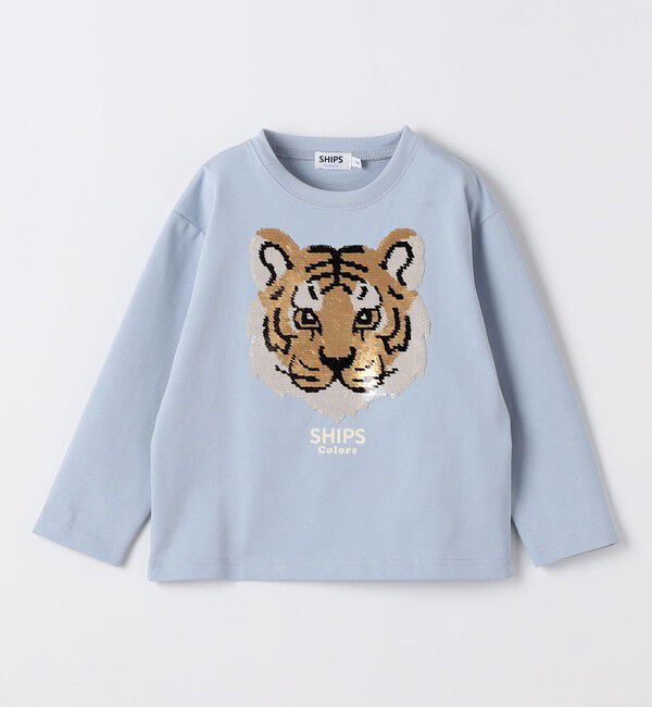 SHIPS Colors 「SHIPS Colors:100～130cm / 〈手洗い可能〉スパンコール 刺繍 ロンT」|Tシャツ・カットソー|