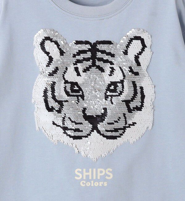 SHIPS Colors 「SHIPS Colors:100～130cm / 〈手洗い可能〉スパンコール 刺繍 ロンT」|Tシャツ・カットソー|
