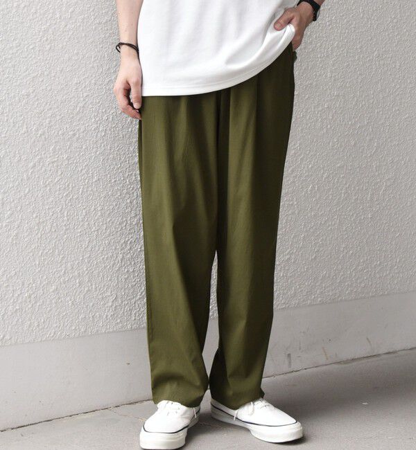 SHIPS any「SHIPS any:〈接触冷感〉クール スーパーストレッチ 2タック リラックス イージー パンツ◇」|チノ|