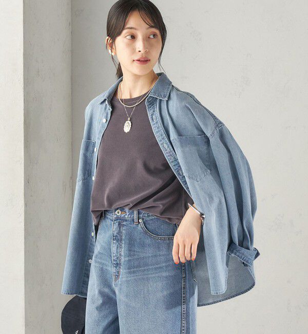 SHIPS for women「【実力派ベーシック】〈接触冷感/UVカット〉マイクロ パイル フレンチスリーブ プルオーバー」|Tシャツ・カットソー|