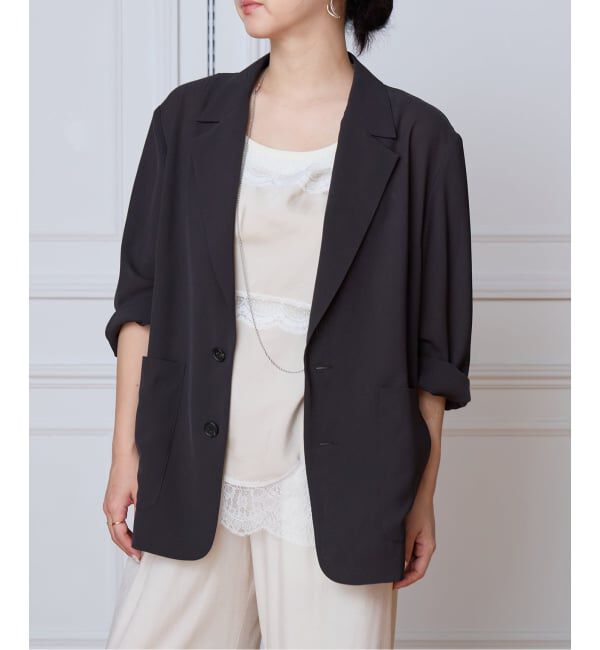 IENA LA BOUCLE「IENA LA BOUCLE シアードレーピージャケット」|テーラードジャケット|