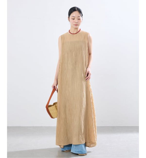 IENA「ESTHE/エステ Sheer Pleated Maxi Dress ワンピース 252-3200B」|ワンピース|