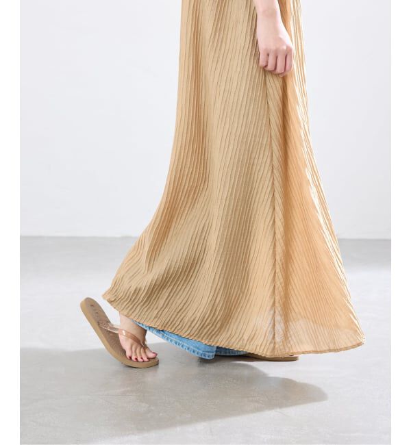 IENA「ESTHE/エステ Sheer Pleated Maxi Dress ワンピース 252-3200B」|ワンピース|