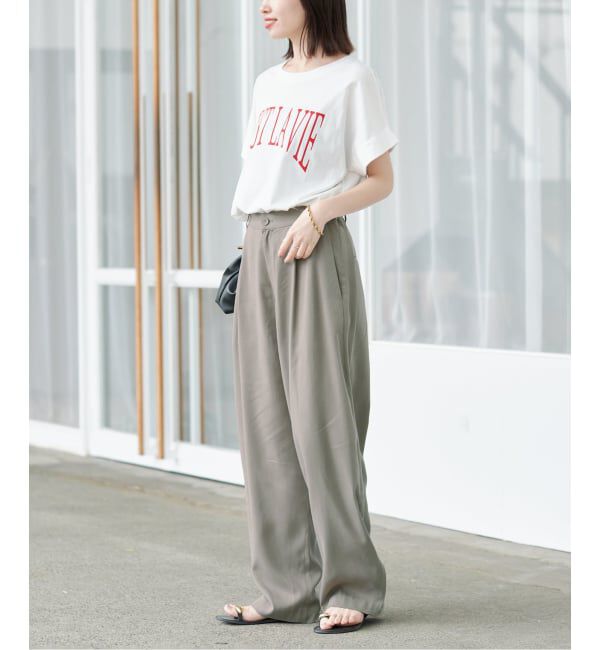 SLOBE IENA「《3サイズ展開/追加予約》ワンタックバレルスラックス」|スラックス|