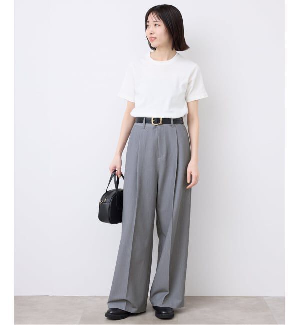 SLOBE IENA「《WEB限定/4サイズ展開/追加予約》TRワイドトラウザー」|スラックス|