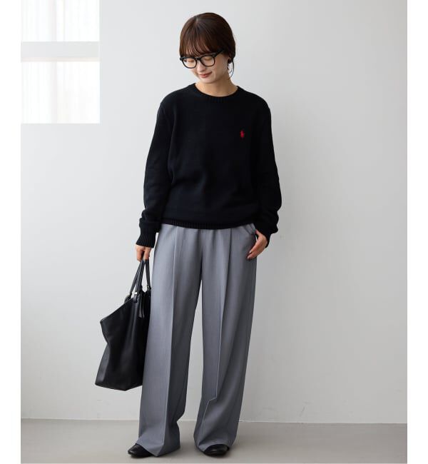 SLOBE IENA「《WEB限定/4サイズ展開/追加予約》TRワイドトラウザー」|スラックス|