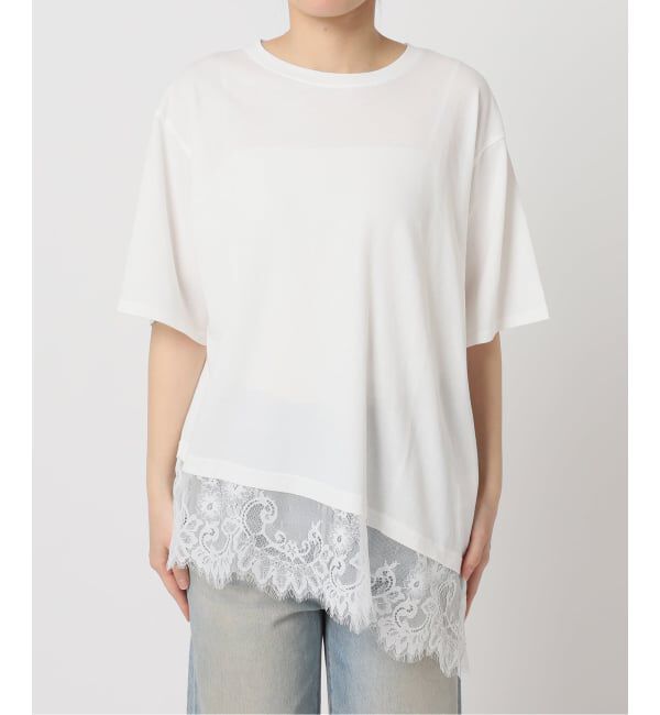 U by SPICK&SPAN「《追加》ハーフスリーブレースTEE」|Tシャツ・カットソー|