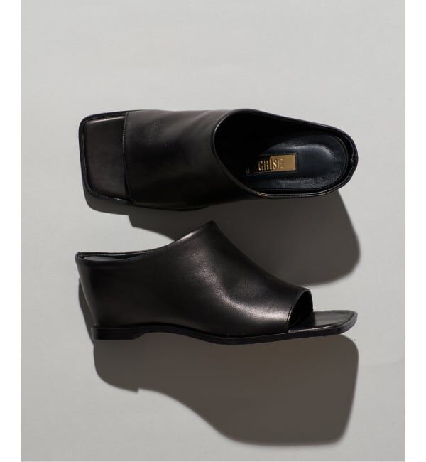 GRISE「《WEB+一部店舗限定》GRISE6cmレザーハイバンプウェッジミュールサンダル」|サンダル|