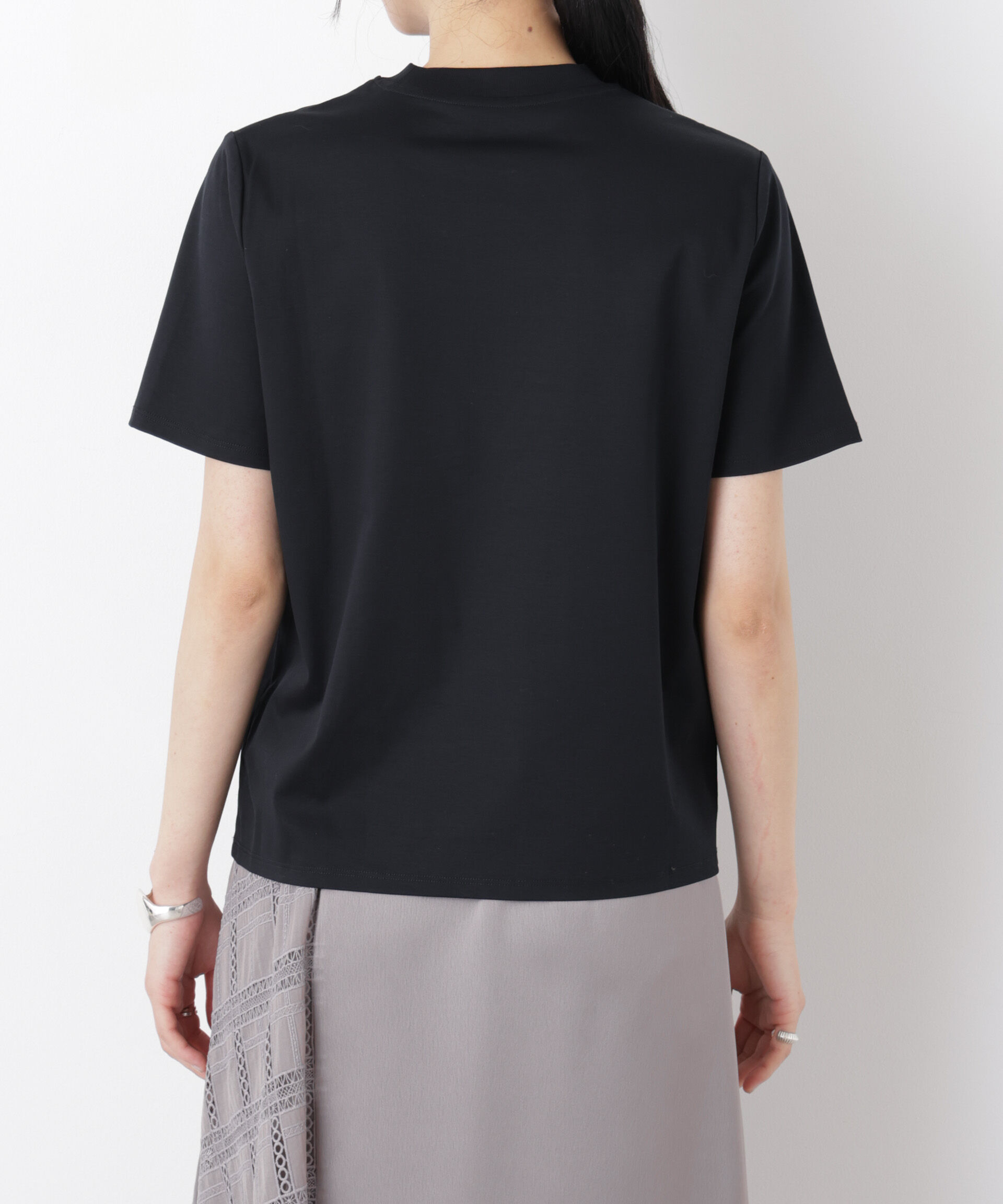 NANO universe「DressT/シルケットスムースモックネックTシャツ」|Tシャツ・カットソー|