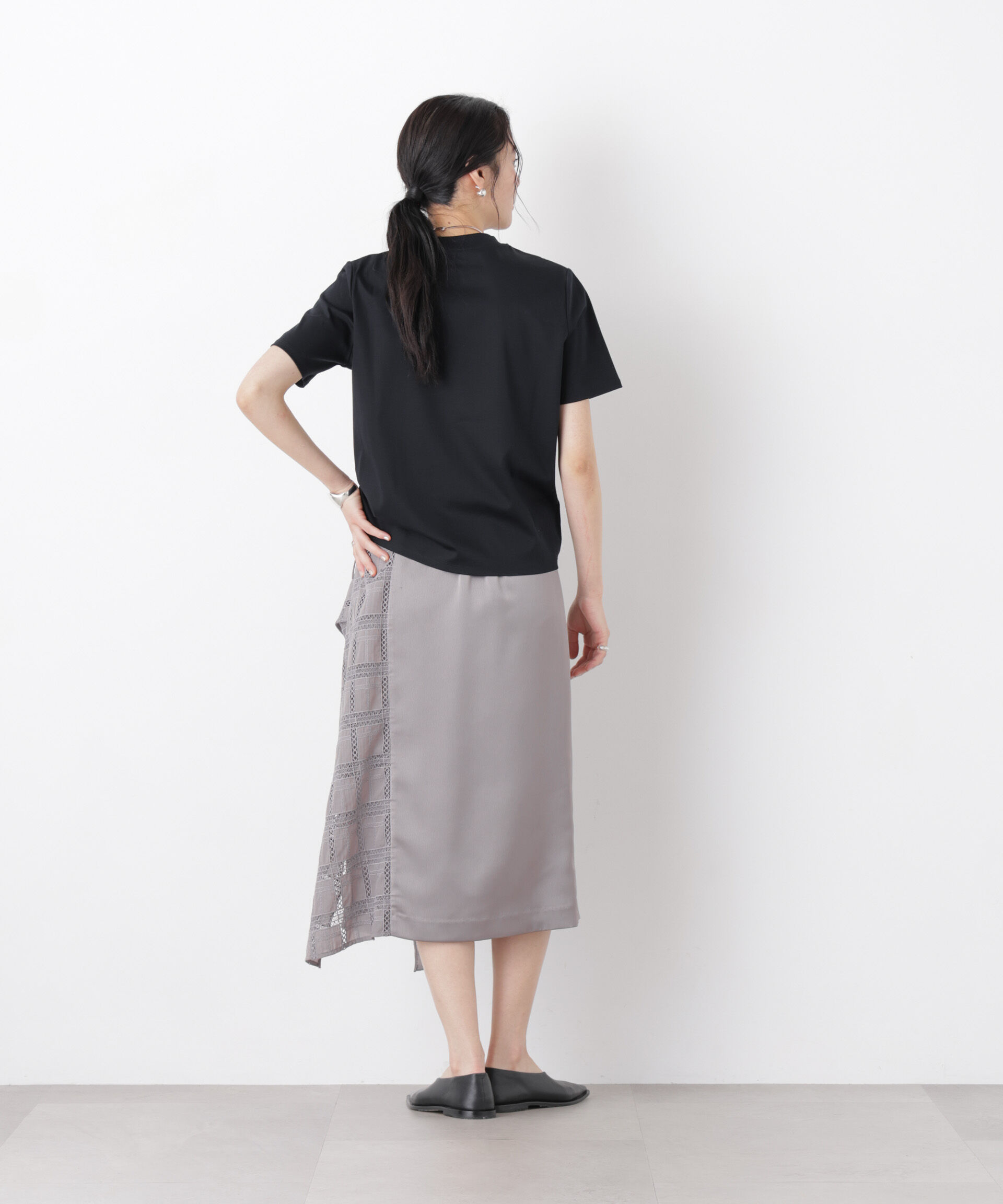 NANO universe「DressT/シルケットスムースモックネックTシャツ」|Tシャツ・カットソー|
