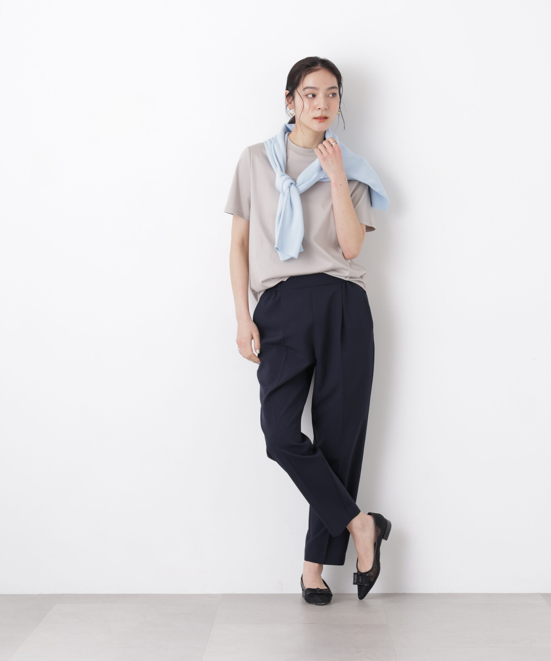 NANO universe「DressT/シルケットスムースモックネックTシャツ」|Tシャツ・カットソー|