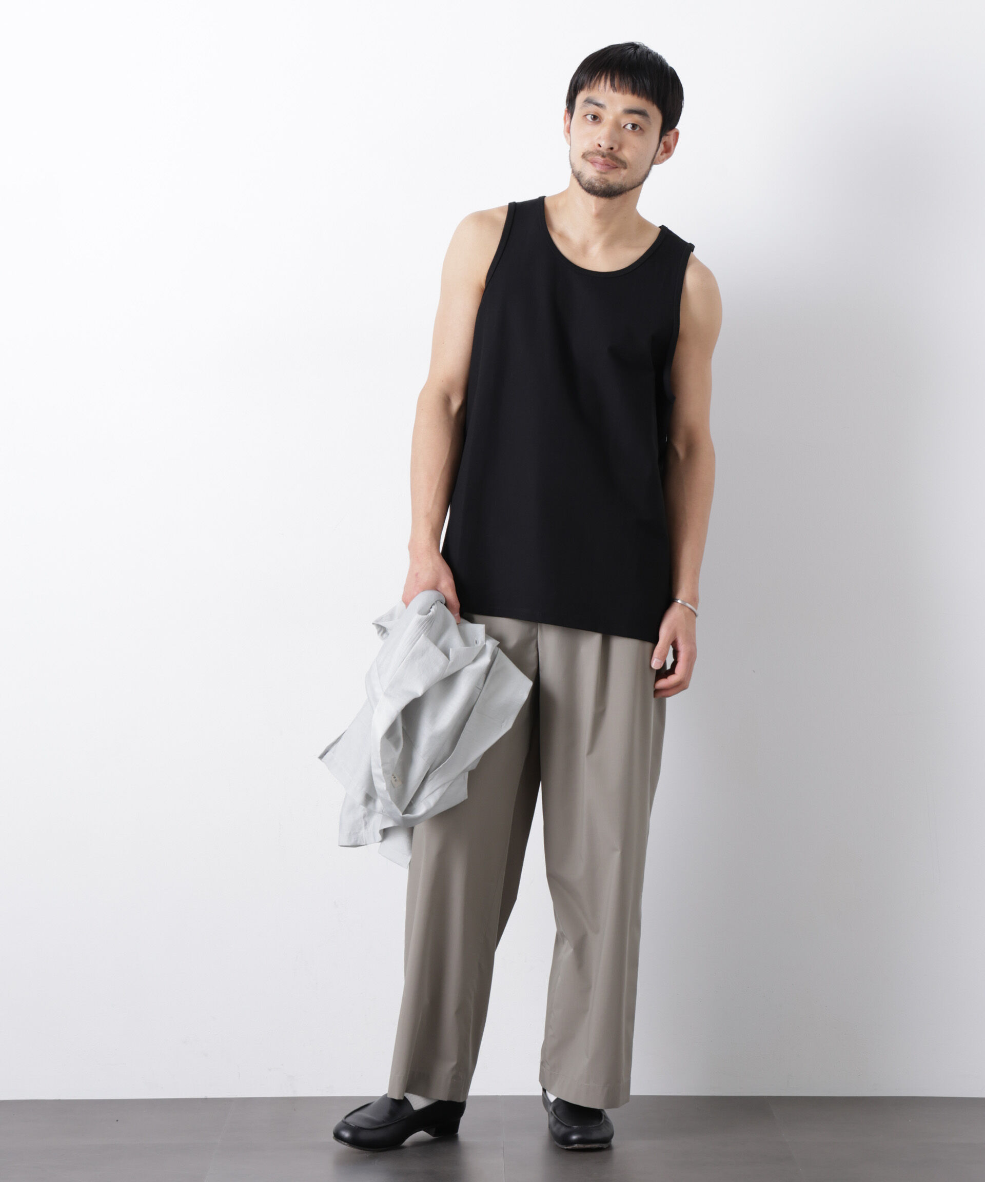 NANO universe「｢Meaningful Continuity｣coveross(R) ﾂｲﾙ調 冷感ﾌﾟﾚｰﾃｨﾝｸﾞ天竺 ﾀﾝ  」|Tシャツ・カットソー|