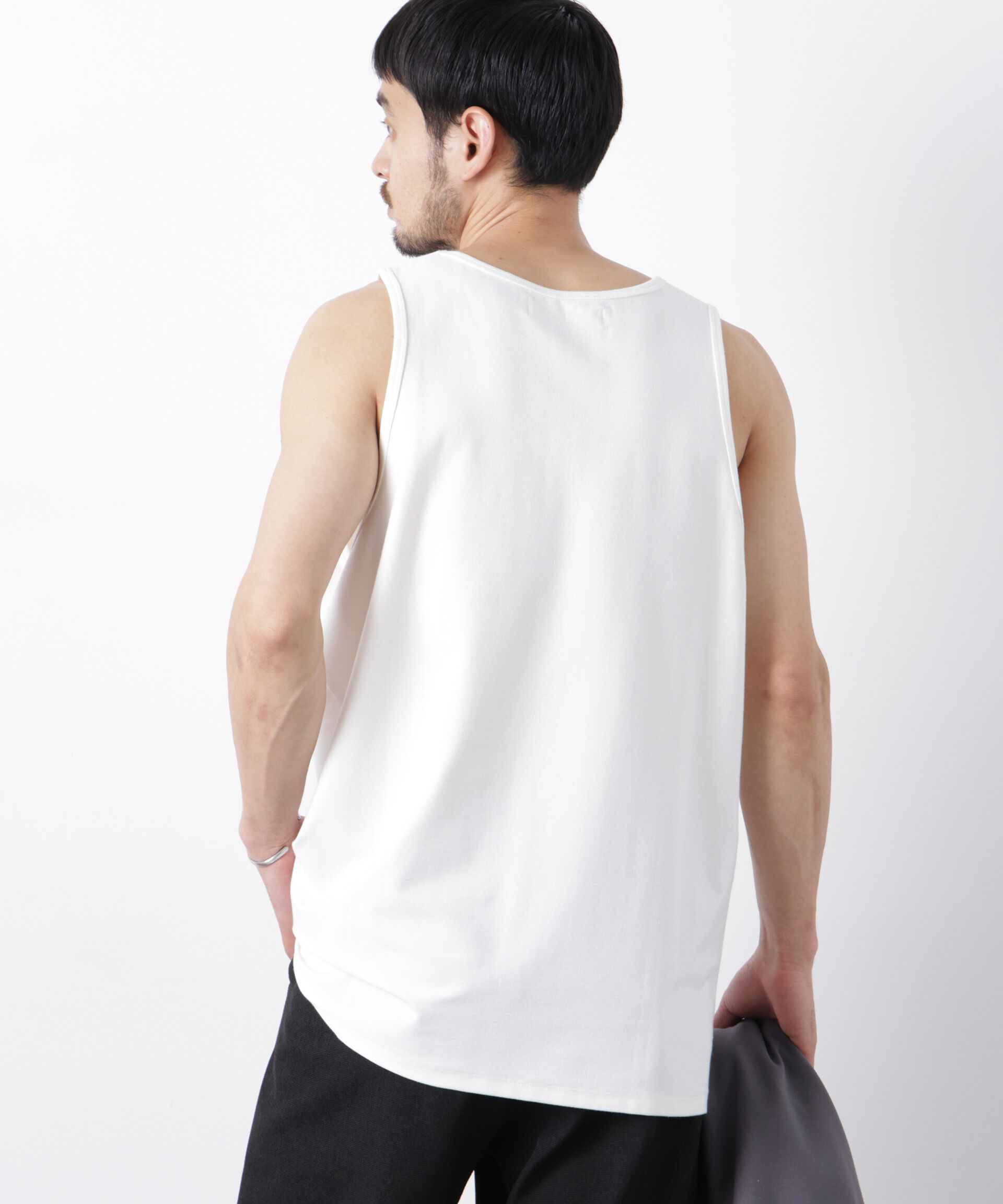 NANO universe「｢Meaningful Continuity｣coveross(R) ﾂｲﾙ調 冷感ﾌﾟﾚｰﾃｨﾝｸﾞ天竺 ﾀﾝ  」|Tシャツ・カットソー|