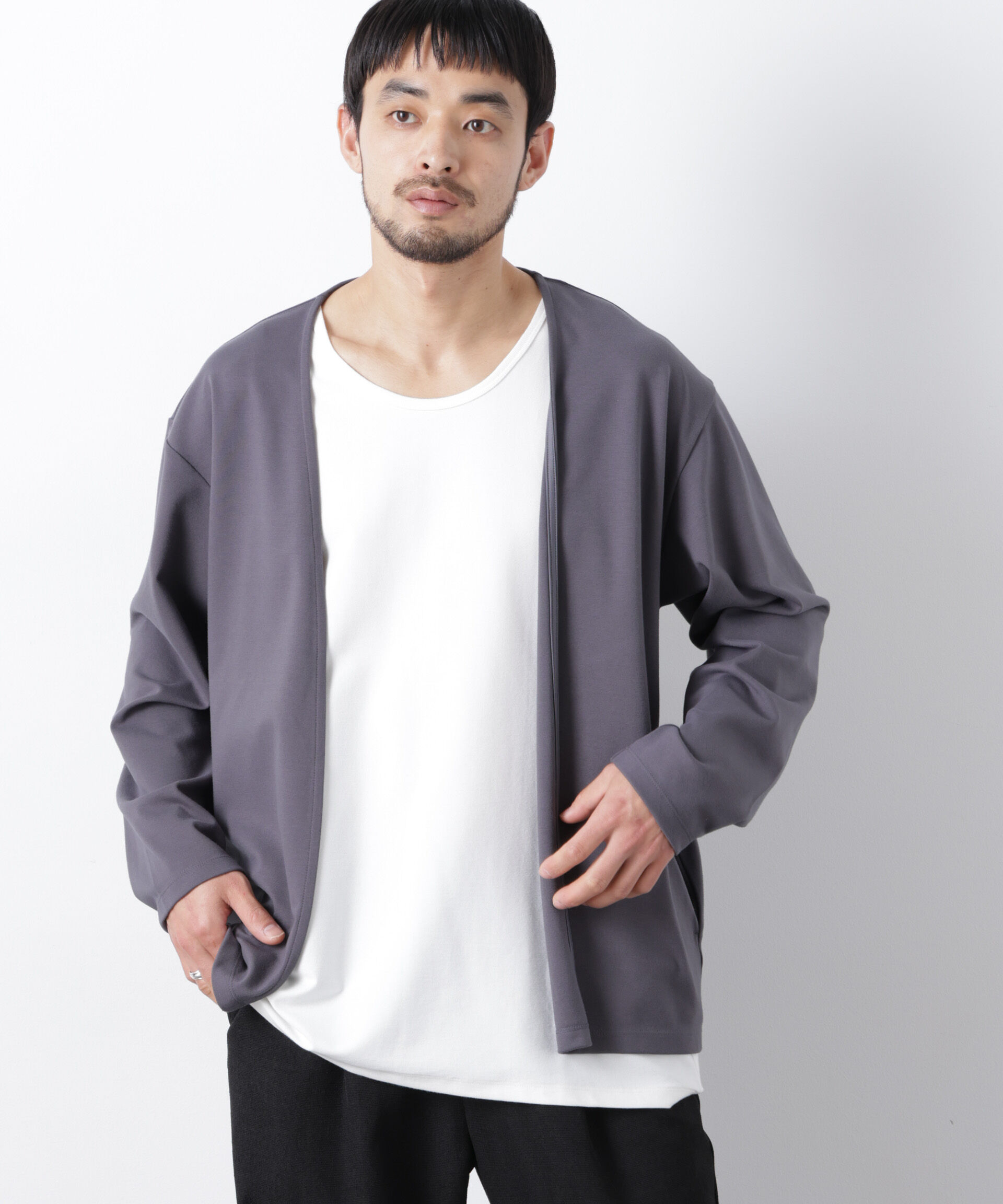 NANO universe「｢Meaningful Continuity｣coveross(R) ﾂｲﾙ調 冷感ﾌﾟﾚｰﾃｨﾝｸﾞ天竺 ﾀﾝ  」|Tシャツ・カットソー|