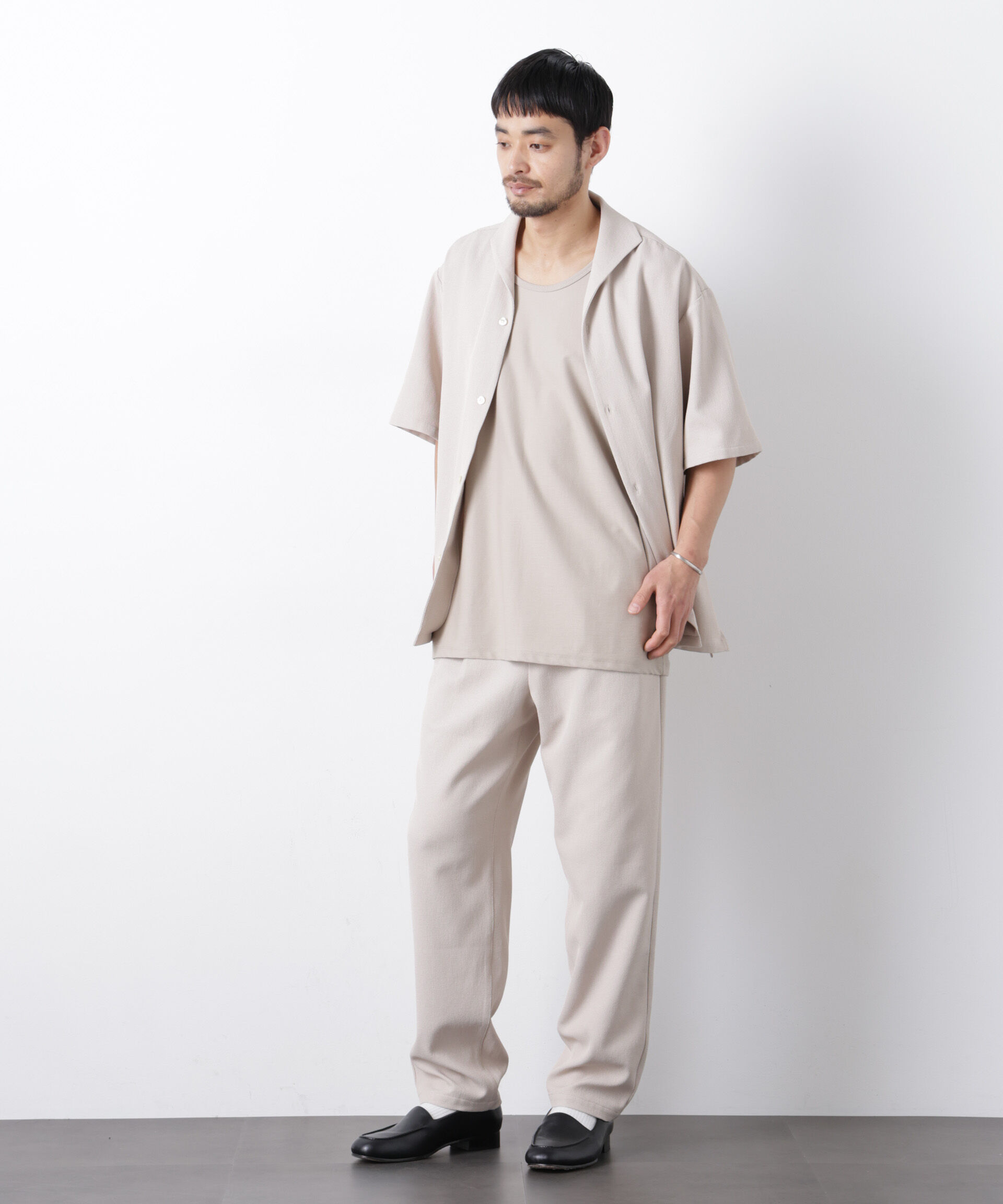 NANO universe「｢Meaningful Continuity｣coveross(R) ﾂｲﾙ調 冷感ﾌﾟﾚｰﾃｨﾝｸﾞ天竺 ﾀﾝ  」|Tシャツ・カットソー|