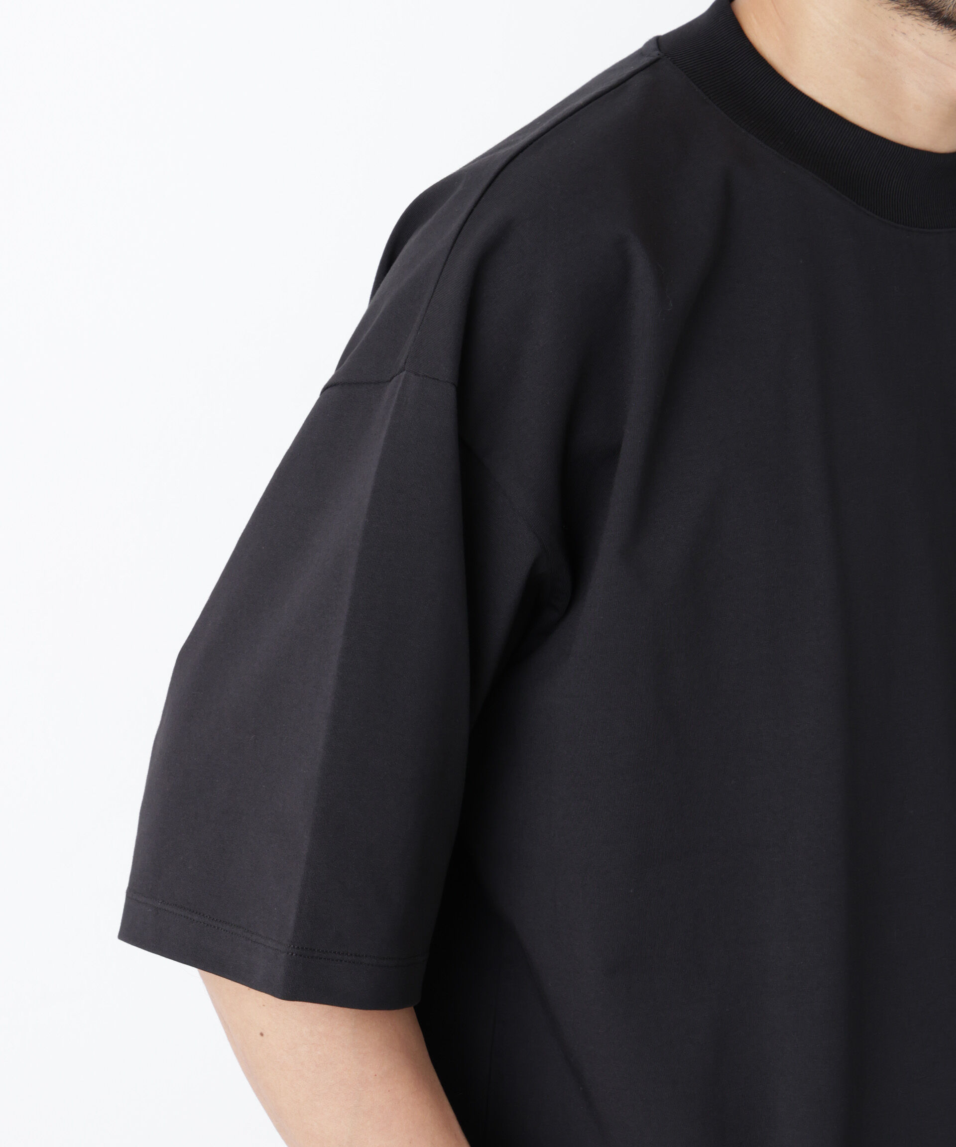 NANO universe「「モダンコンフォート」ハイゲージシルケットワイドモックネック」|Tシャツ・カットソー|