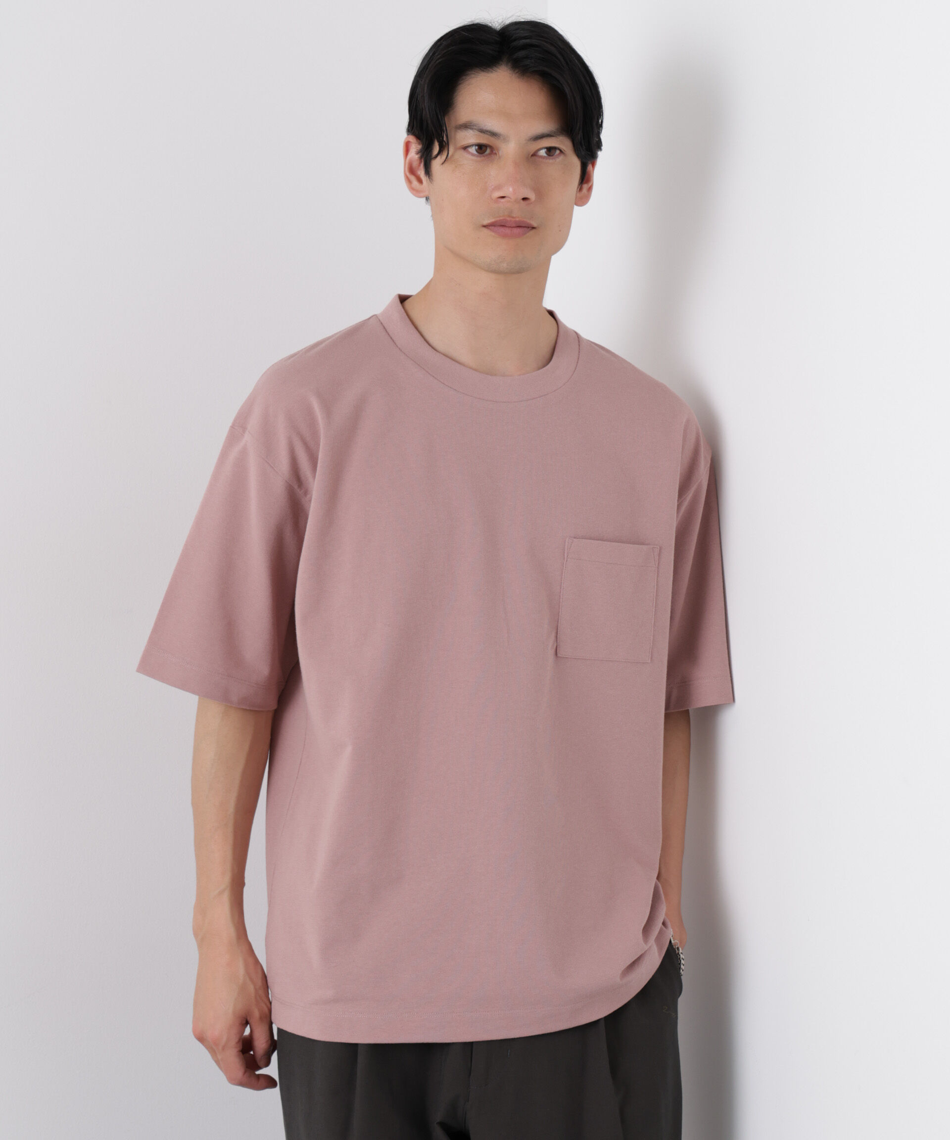 NANO universe「ドライ天竺Tシャツ 半袖」|Tシャツ・カットソー|ピンクベージ 6