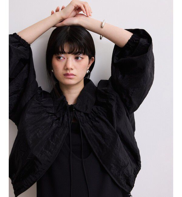 ADAM ET ROPE'「【WEB限定】ドロストネックギャザーブルゾン」|シャツ・ブラウス|